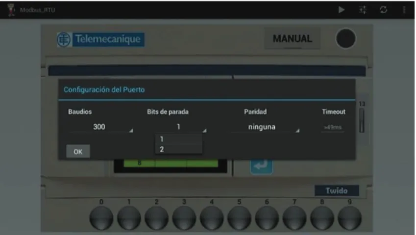 Figura 3.10. Configuración bits de parada 
