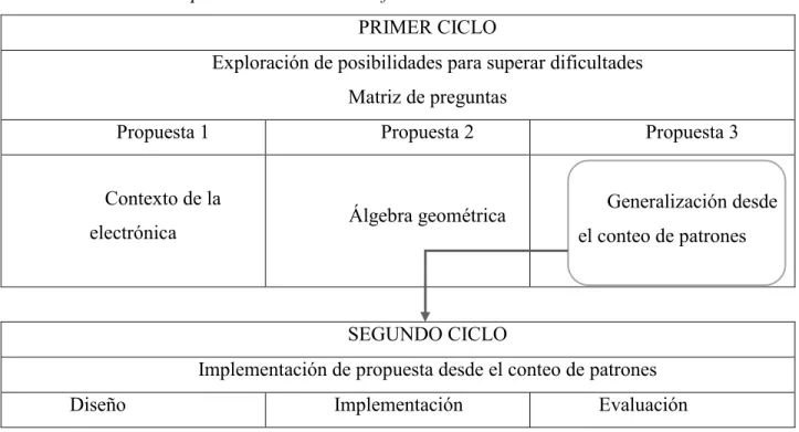 Tabla 9. Descripción de los ciclos de reflexión. 