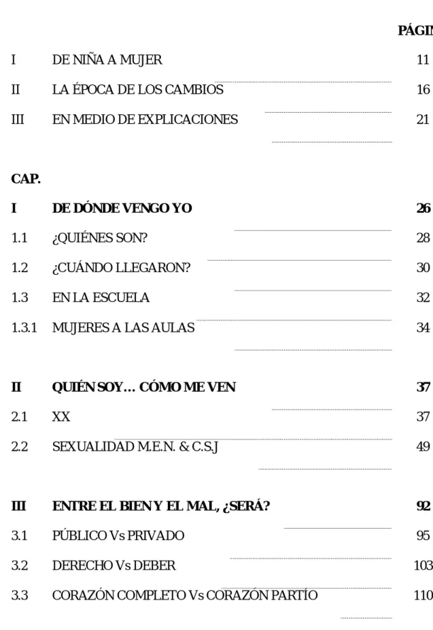 TABLA DE CONTENIDO 