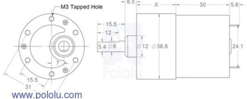 Figura 5. Dimensiones y estructura del motor. Tomado de: 