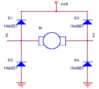 Figura 2.11 Conexión de los diodos para el motor. 