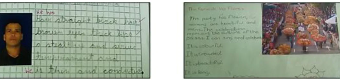 Figure 6: Students' writing about visual elements 