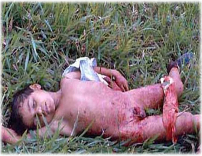 Figura 6: Niña Violada y torturada por BVA, Fuente https://mqh02.wordpress.com/2012/07/17/esclavas-sexuales- https://mqh02.wordpress.com/2012/07/17/esclavas-sexuales-de-los-paramilitares/ 