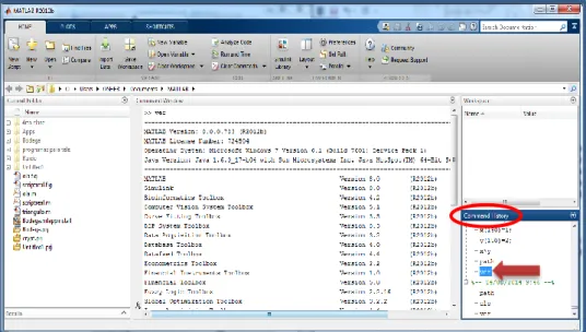 Figura 3. 10: Command History acceso al registro de sentencias usando doble clic 