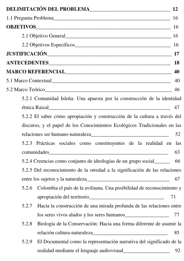 TABLA DE CONTENIDO 