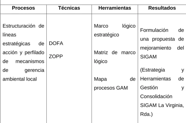 Tabla No 3. Proceso  Metodológico 