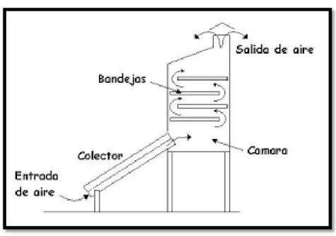 Figura 1. Esquema de secador solar indirecto 