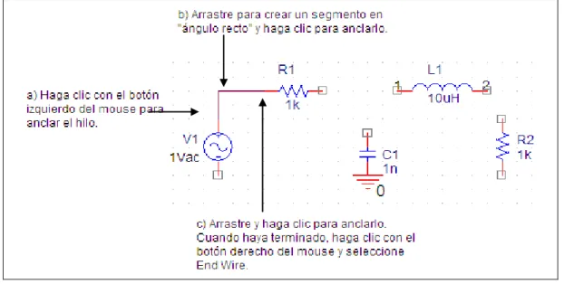Figura 1.16. Función de cableado (V1-R1). 