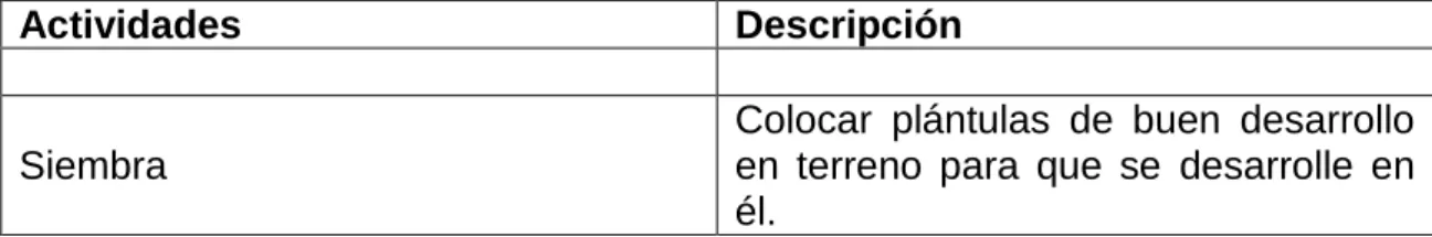 Tabla 5. Matriz de interacciones. 