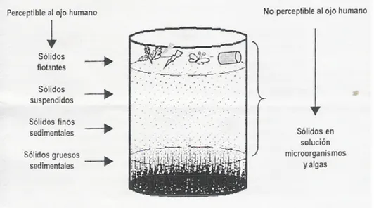 Figura No 1. Representación esquematizada del contenido de material solido         en el agua superficial 