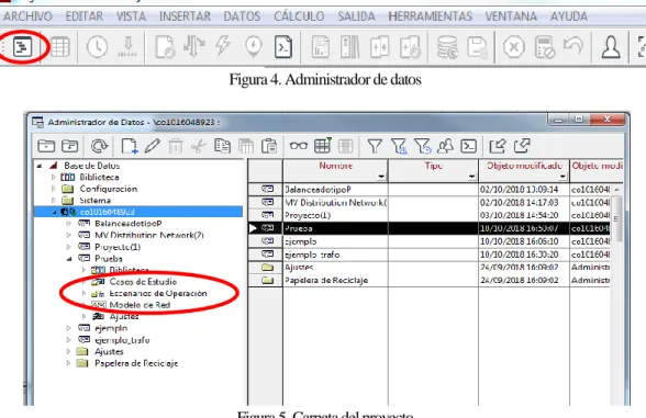 Figura 4. Administrador de datos 