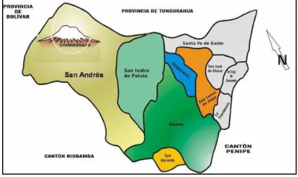 Figura 3.-Mapa del Cantón Guano  Fuente:Google Map 