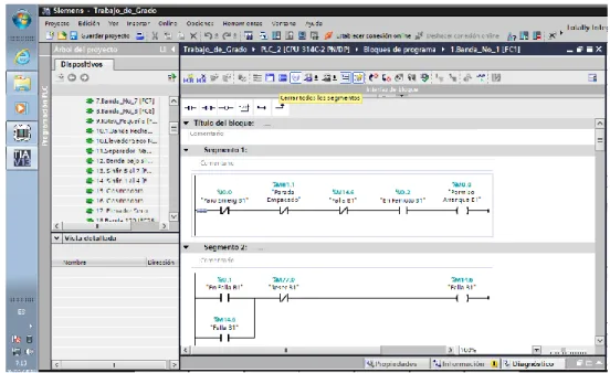 Figura 3-21. Programación en TIA Portal V13, lenguaje Ladder. 