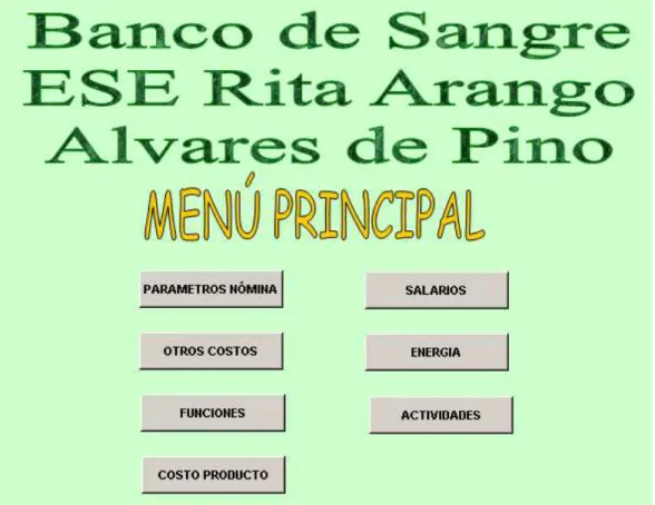 Figura 2. Pantalla Menú Inicio 