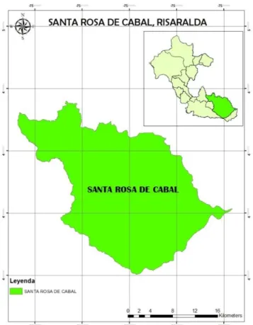 Ilustración 2 Mapa de Santa Rosa de Cabal, Elaboración propia
