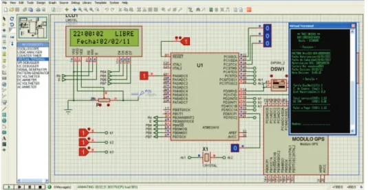 Figura 3.11 Simulación en el ambiente VSM de Proteus del prototipo 