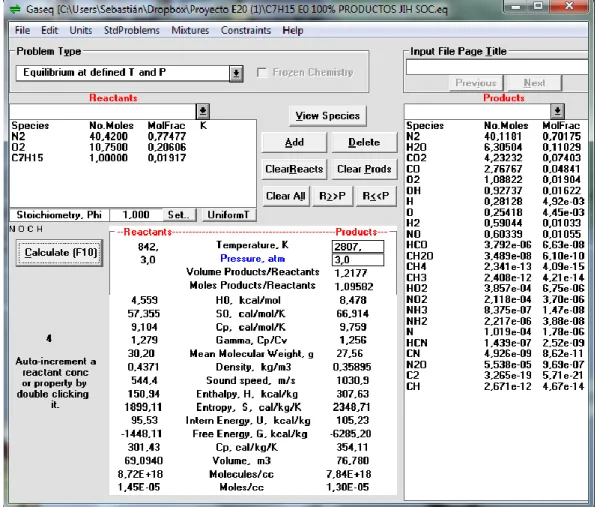 Figura 8. Ambiente software GASEQ 