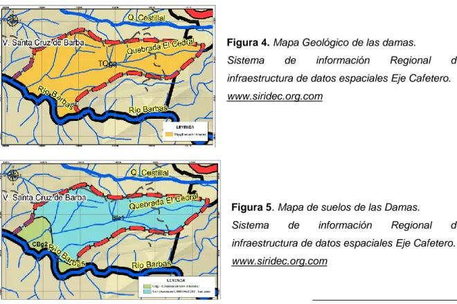 Figura 4. Mapa Geológico de las damas. 