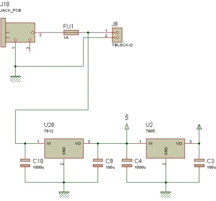 Figura 3.2: Conexión del 7805 y 7812. 