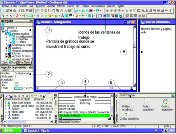 Figura 38. Entorno y ambiente de programación del software Vijeo  Designer. 