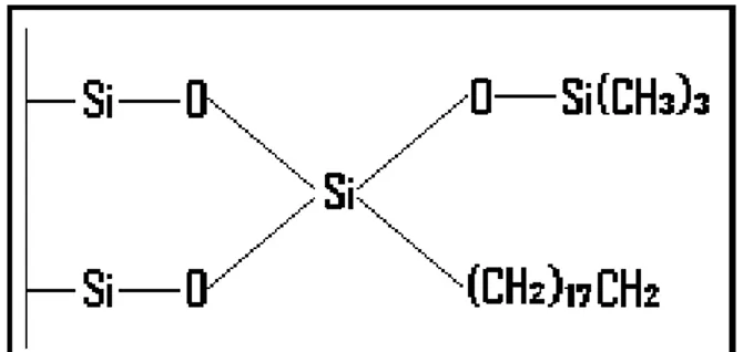 Fig. 10. Estructura del material adsorbente octadecil. 