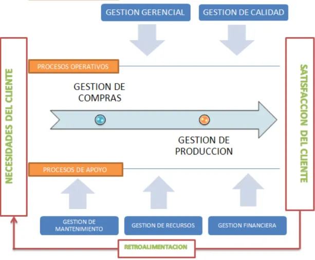 Figura No. 3 Mapa de procesos en Montevital Ltda. 