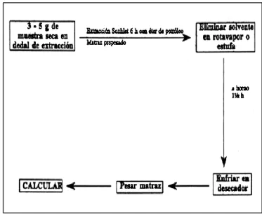 FIGURA 3 Determinación de lípidos por el método de Soxhlet 