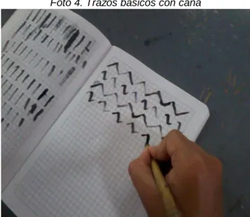 Foto 4. Trazos básicos con caña