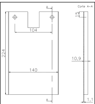 Figura 2-7. Dimensiones de la placa soporte para el motor a pasos 