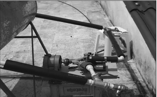 Figura 6. Fotografía ensayo de eficiencia térmica, montaje  bomba de recirculación. 