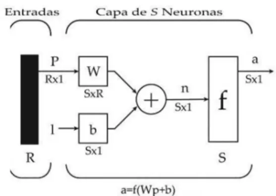 Figura 3.3. Red neuronal con múltiples entradas y neuronas 