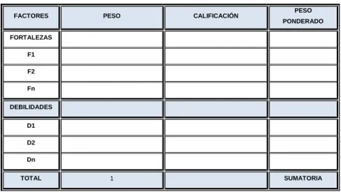 Tabla 2.3 - Matriz EFI 