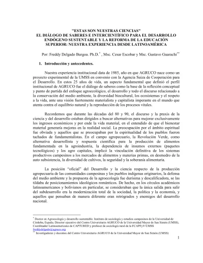 Hacia El Diálogo Intercientífico Para El Fortalecimiento De Las Ciencias De Los Pueblos 5705