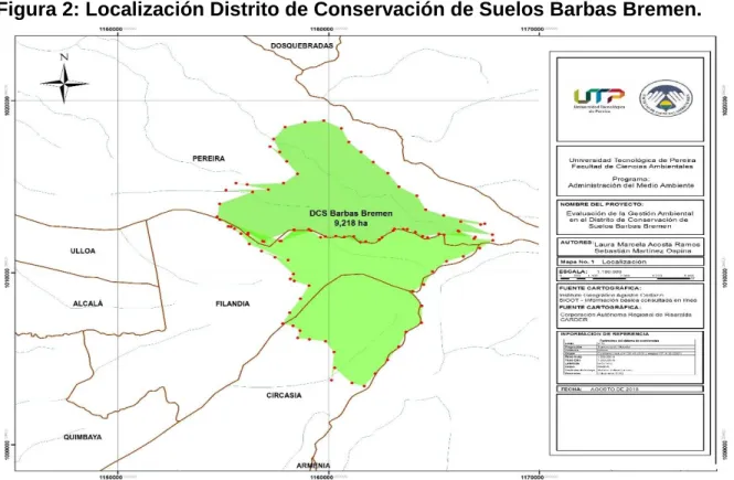 Figura 2: Localización Distrito de Conservación de Suelos Barbas Bremen. 