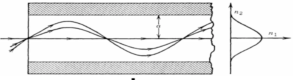 Figura 10. Conductor de fibra óptica con perfil gradual 