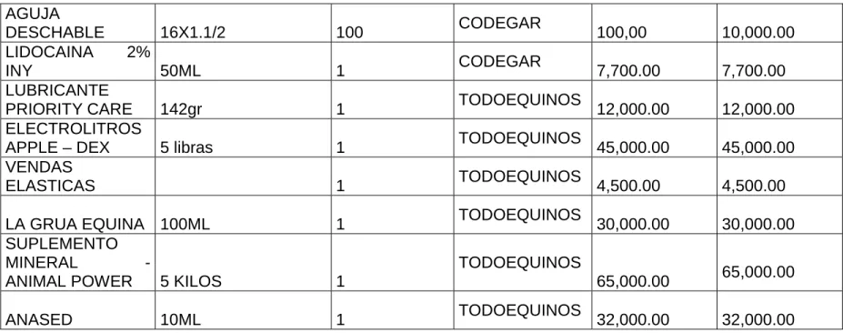 TABLA 6: Equipos necesarios para la implementación del nuevo quirófano. 
