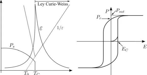 Figura 1.1: Propiedades el´ectricas de un ferroel´ectrico normal[23]