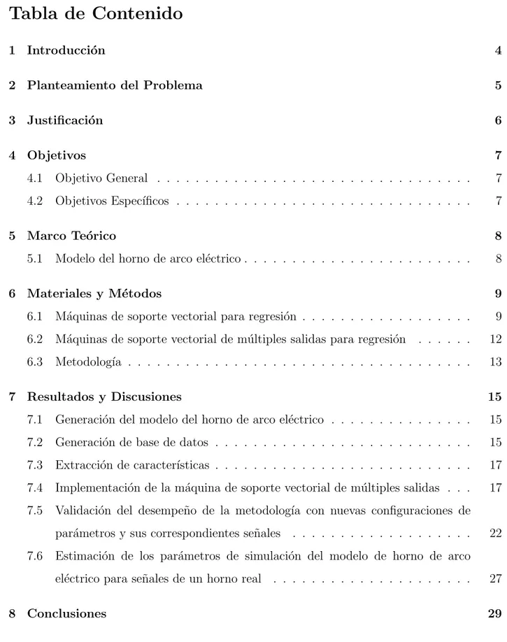 Tabla de Contenido