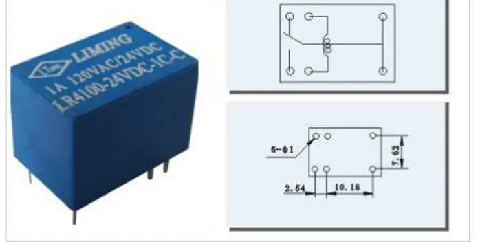 Figura 9.  Imagen del circuito interno de los relés utilizados en los circuitos electrónicos