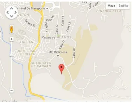 Figura 1. Mapa de la  ubicación de la Universidad Tecnológica de Pereira    Fuente: Google Maps  