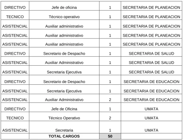 Cuadro 7.  Planta de Personal año 2008 