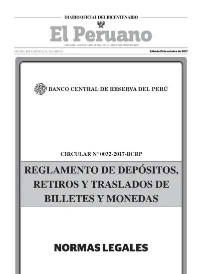 Reglamento De DepÓsitos Retiros Y Traslados De Billetes Y Monedas 3753