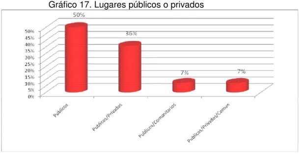 Gráfico 17. Lugares públicos o privados 