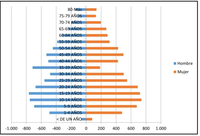 Gráfico 5: Envejecimiento población de Guática  