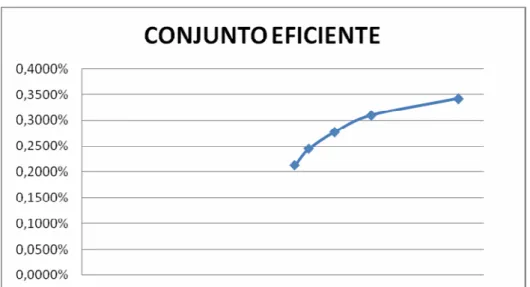 Gráfico 6.Conjunto Eficiente, Riesgo Vs Rentabilidad 