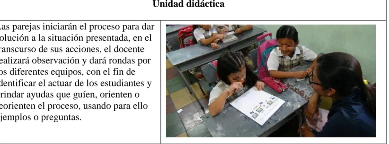 Foto 4: Docente acompañando el proceso de solución 