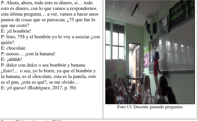 Foto 13: Docente guiando preguntas