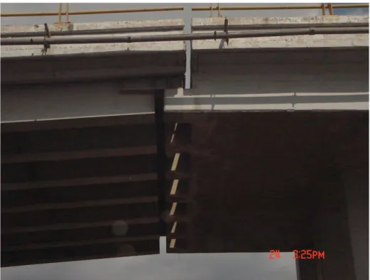 Figura No. 6.  Vista lateral de junta en puente de acero 