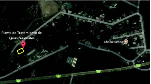Figura 2.1. Ubicación del barrio Chaquibamba y de la PTAR  