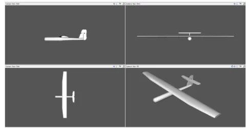 Figura 2.12. Modelo en realidad virtual del mini VANT en AC3D.
